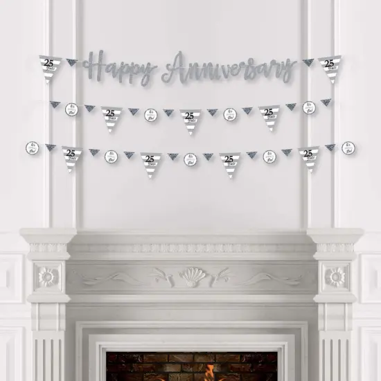 Big Dot of Happiness We Still Do - 25th Wedding Anniversary - Party Letter Banner Decoration - 36 Banner Cutouts and Happy Anniversary Banner Letters {4}