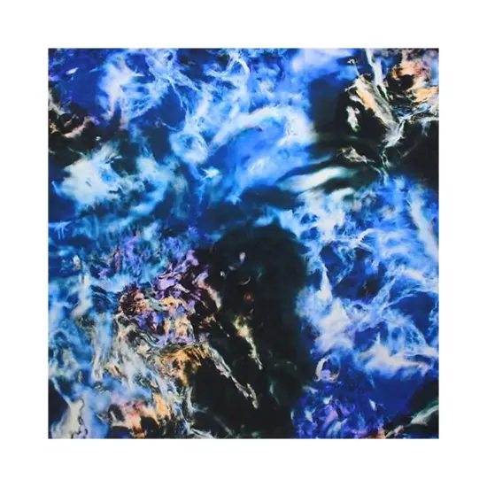 Abstract Ocean View Printed Spandex Fabric {3}