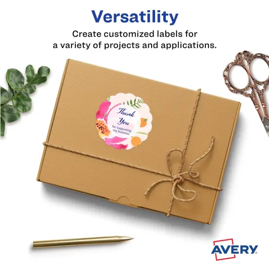 Avery White Round Scalloped Labels, 2.5" diameter {2}