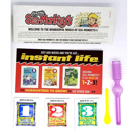 Sea-Monkeys: Retro Instant Life Kit - Tiny Brine Shrimp Growth Set, World's Only Instant Pet, Create Life, Just Add Water, Educational Kit, Kids 6+ {7}