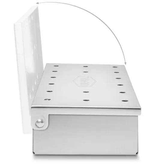 Pure Grill BBQ Smoker Box - Heavy Duty&nbsp;Stainless Steel&nbsp;with Hinged Lid for Wood Chips - Barbecue&nbsp;Meat Smoking for Charcoal and Gas Grills {4}