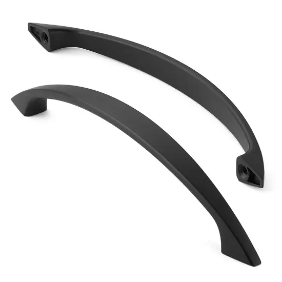 Cauldham Solid Kitchen Cabinet Arch Pulls Handles (5" Hole Centers) - Curved Drawer/Door Hardware - Style M243 - Matte Black {2}