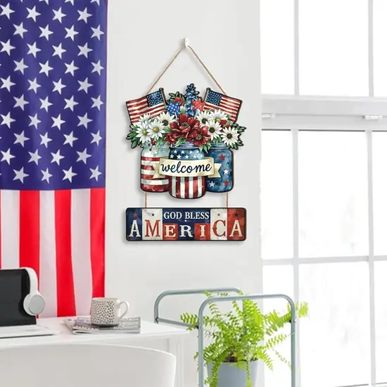 American Flag Bouquet Door Wall Decor (Colourful) {3}
