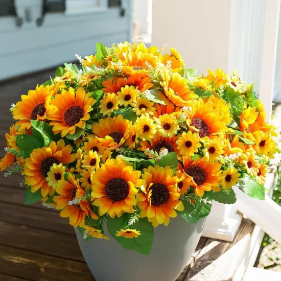 10 Bunches Artificial Summer Sunflowers {1}