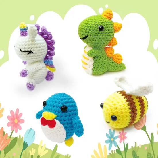 4Pcs Animal Crochet Kit for Beginners Kids Adults {3}