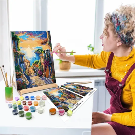 12x16 Inch Paint by Number with Easel Oil Painting Kits for Gift Home Wall Decor {2}