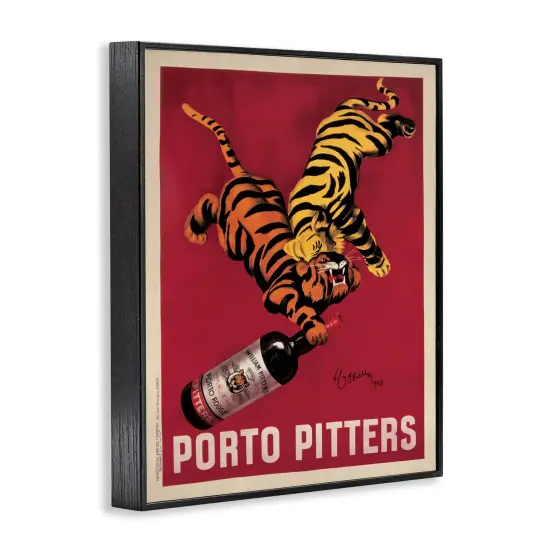Stupell Industries Retro Vintage Wine & Tigers Framed Giclee By Marcello Nizzoli {3}