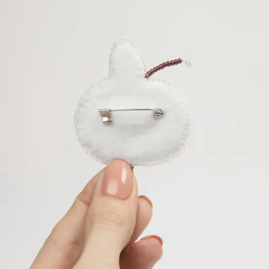 Beadwork kit for creating brooch Crystal Art Green apple BP-256C {3}