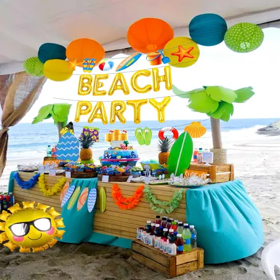 Beach Balloons Banner Party Decoration {5}