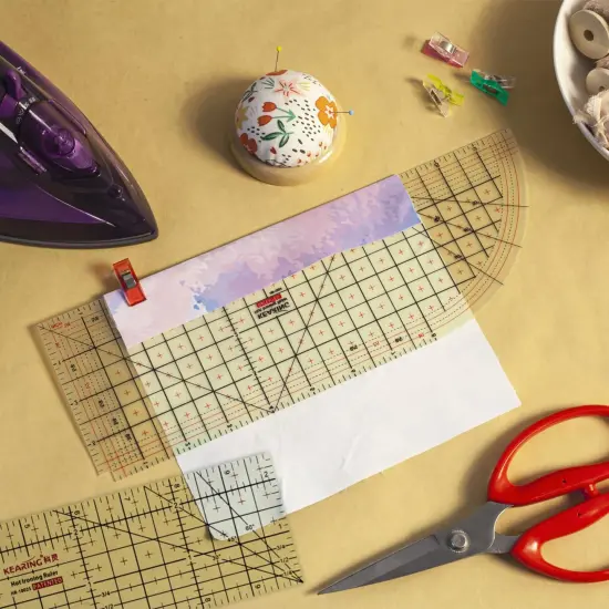 Kearing&reg; Hot Hem Ruler for Sewing, Patented Heat Resistant Non-Slip Hot Ironing Ruler for Measure, Mark, Fold, Press with Dry or Steam Iron {12}