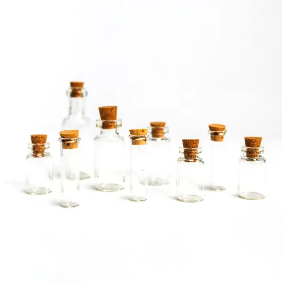 Clear Glass Bottle 9pc {1}