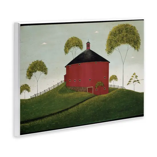 Stupell Industries Round Red Barn in Pasture Wall Plaque By Warren Kimble {3}