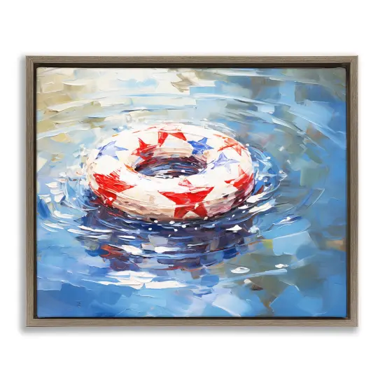 Stupell Industries Patriotic Pool Floatie Floating Frame By Arlington Prints {1}
