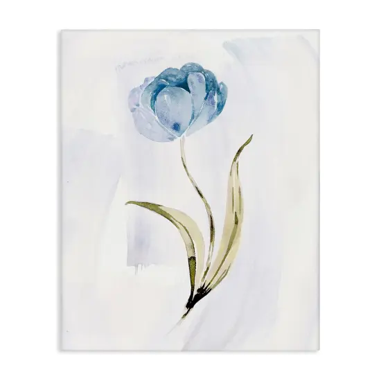 Stupell Industries Single Blue Flower Blossom Canvas By Kristen Brockmon {1}