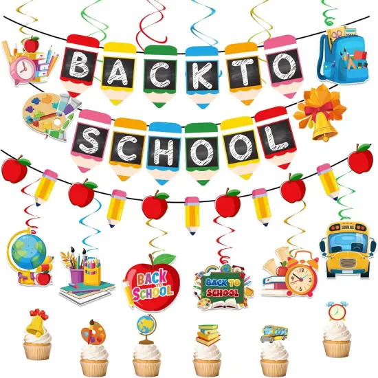 21 Pcs Back To School Decorations Banners {1}
