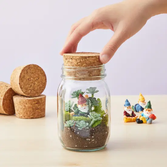 4-Pack Large Cork Stoppers, Cork Lids Suitable for Mason Jars, Small Carafes, Glass Bottles, Pottery, Arts and Crafts, and DIY Projects 2.44 x 2.20 x 1.50 In (Size #34) Brown {3}