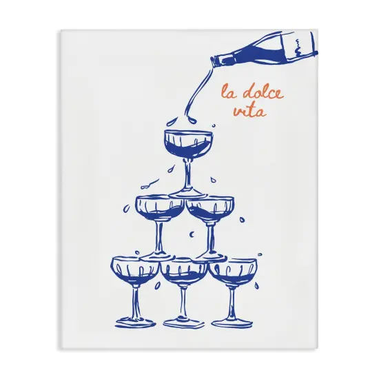 Stupell Industries Pouring Champagne Tower Canvas By Lettered and Lined {1}