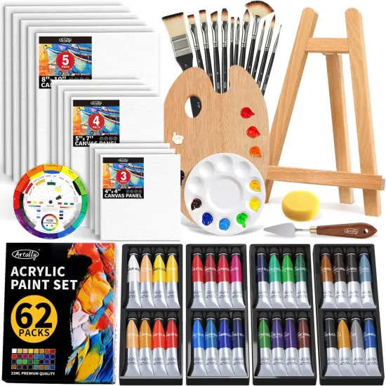 62 Pcs Canvas Painting Kits {1}