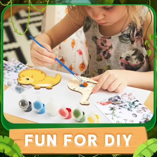 24 Set Dinosaur Party Favors Dinosaur Wood Painting Kit {5}
