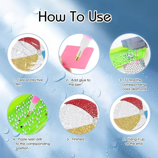 10 Pcs Balls Shaped Diamond Painting Coasters Kits {3}