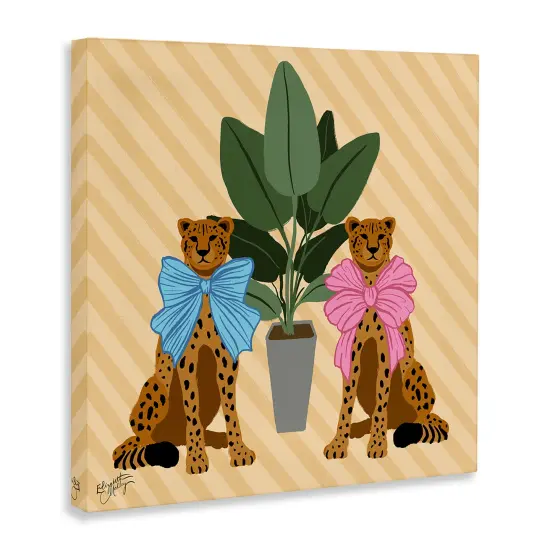 Stupell Industries Fashion Cheetahs with House Plant Canvas By Elizabeth Medley {3}