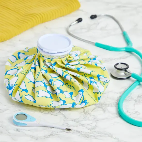 (3 Sizes) Refillable Ice Packs for Pain Relief, Injuries, Headaches, Sprains, Reusable Penguin Print Bags for Swelling {5}