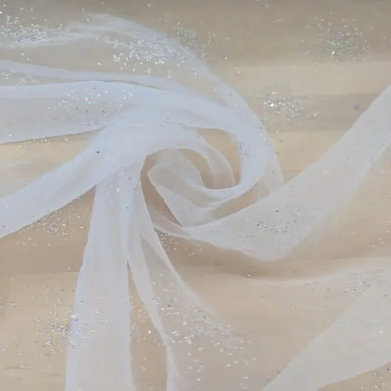 1 Yard Dew Drop Sparkle Organza Fabric Glitter Diamond Sheer Polyester 58/59 inches wide Ice Pink {3}