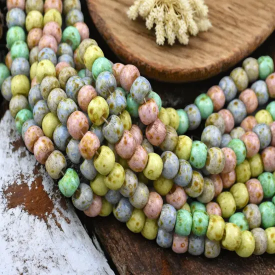 32/0 Aged Blue Rhapsody Travertine Mix Seed Beads (9" Strand) {2}