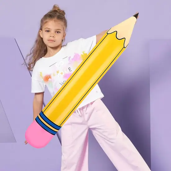 Yellow Pencil Balloons 5pcs Back to School Foil Balloon - 28'' Giant Pencil {4}