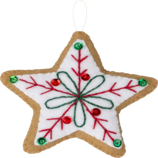 Bucilla Felt Ornaments Applique Kit Set Of 6-Jolly Gingerbread Snowman {7}