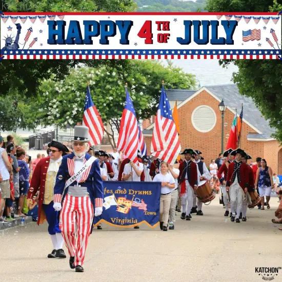 120x20 Inch, 4th of July Yard Banner (white) {3}