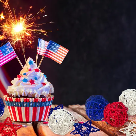 21pcs 4th of July Decoration Balls Rattan Decoration (21) {3}