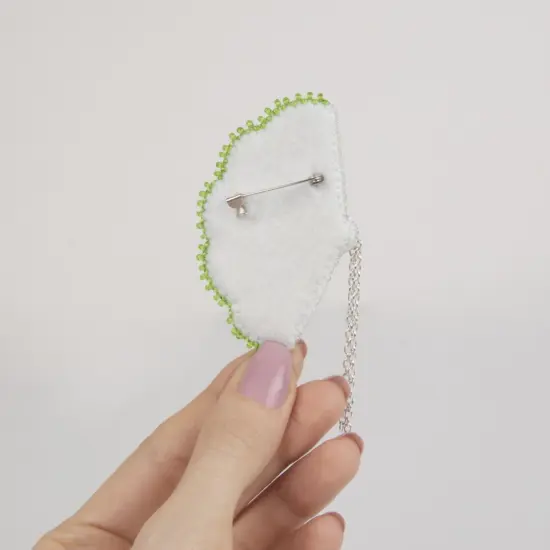 BP-303C Beadwork kit for creating brooch Crystal Art "Fan" {3}