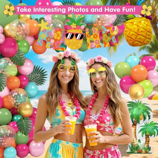 200 PCS Summer Tropical Party Decorations {4}