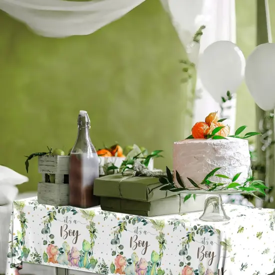 3pcs Dinosaur Baby Shower Tablecloth {5}