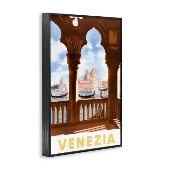Stupell Industries Venezia Architecture with Boats View Framed Giclee By PIDDIX {9}