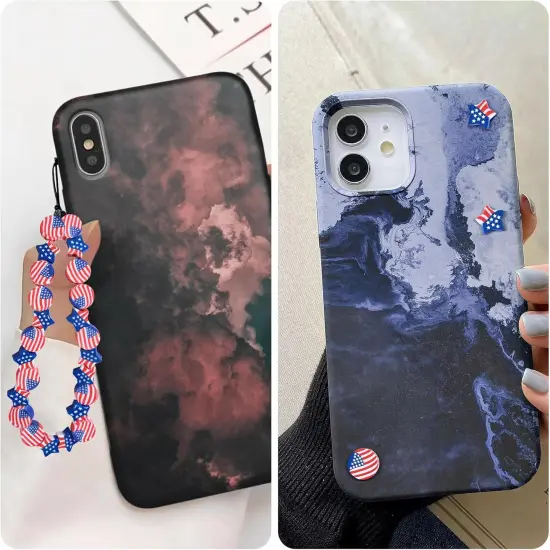 500 Pcs 4th of July American Flag Polymer Clay Patriotic Beads {4}