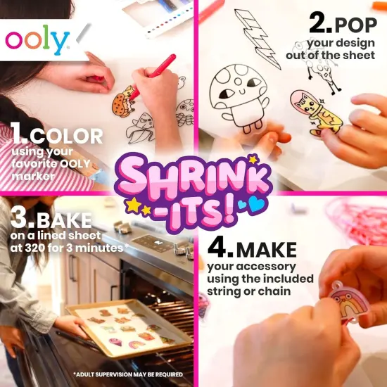 Shrink-Its DIY Shrinking Art Kit & Color Changing Markers Bundle {4}