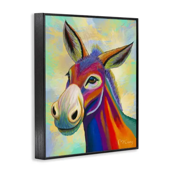 Stupell Industries Vibrant Donkey Expression Framed Giclee By Jadei Graphics {3}