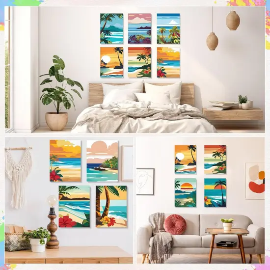 9 X12 Inch 12 Pack Paint by Number Kits Drawing Paintwork on Canvas Without Frame for Home Decor {5}