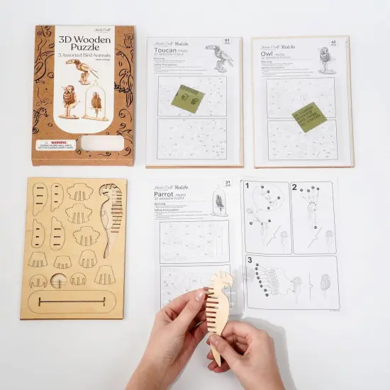 3D Wooden Puzzle Bundle &ndash; Birds Animals (3-Pack) {2}