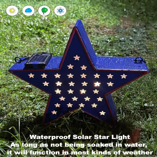 July 4th Country Patriotic Star Light Metal Wall Decor {3}