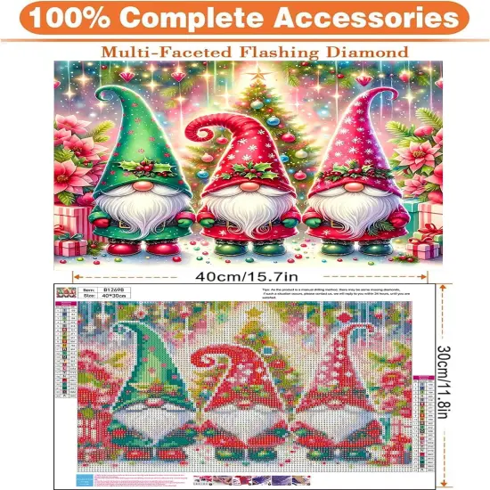 Diamond Art Kits for Adults, Christmas Gnome Diamond Painting Kit (16x12inch) {3}