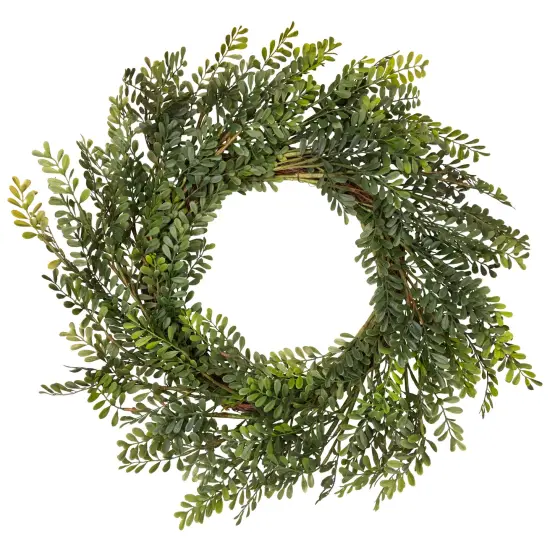 Northlight 32" Mixed Greens Lush Boxwood Artificial Wreath - Unlit {3}