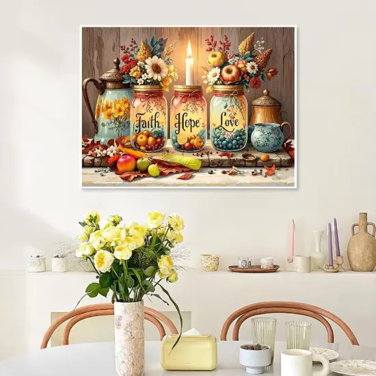 Faith, Hope, Love Wishing Bottle Diamond Art Kits for Adults {2}