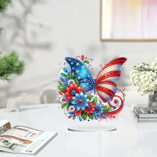 4th of July Butterfly Stand Up Diamonds Art Painting Kit {3}