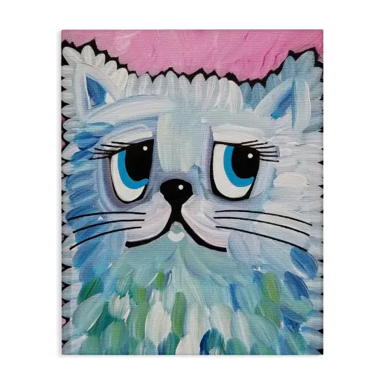Stupell Industries Blue Kitten Gazing Canvas By Nettie Price {1}