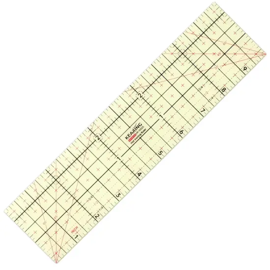 Kearing&reg; Hot Hem Ruler for Sewing, Patented Heat Resistant Non-Slip Hot Ironing Ruler for Measure, Mark, Fold, Press with Dry or Steam Iron {1}