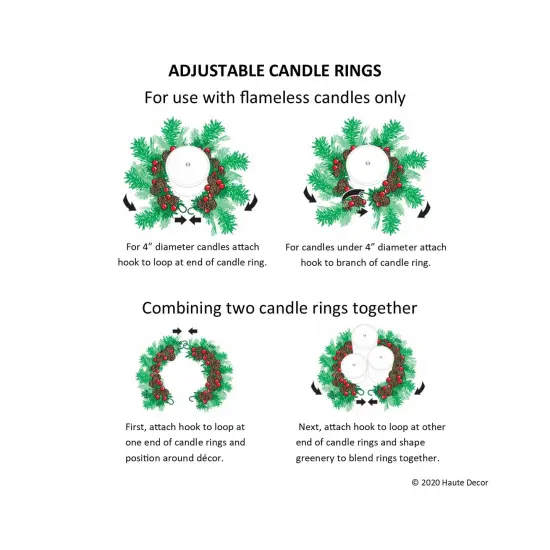Adjustable Candle Ring or Mini Wreath 2 Pack {6}