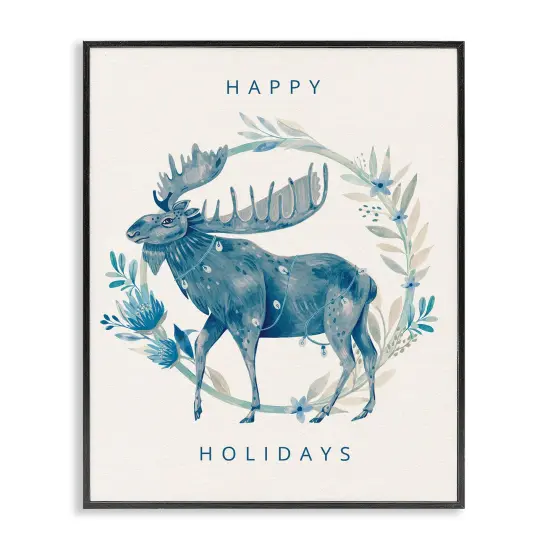 Stupell Industries Holiday Greeting with Moose Framed Giclee By Grace Andersson {1}